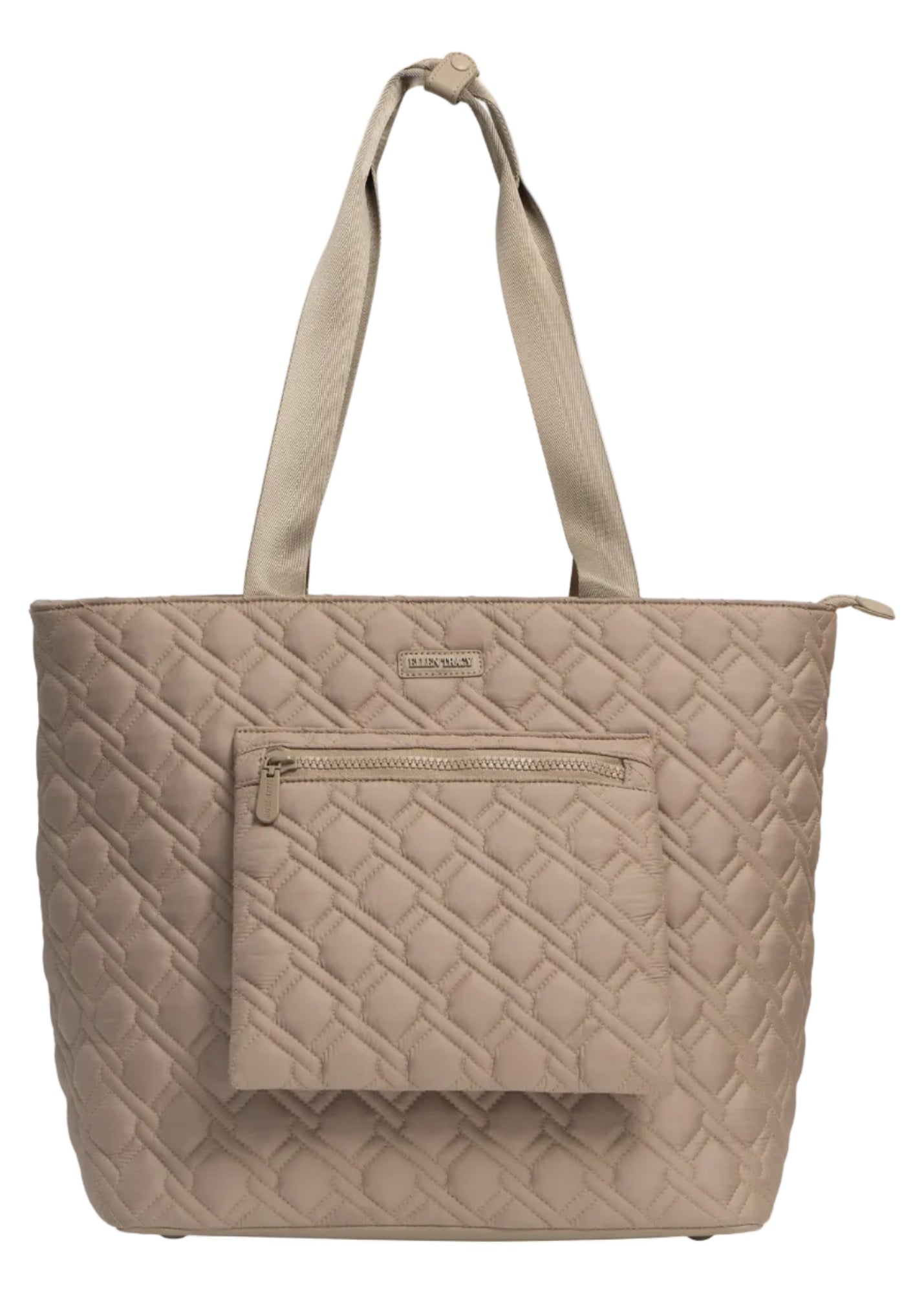 Ellen Tracy 20 Inch Basket Weave Quilted Nylon Large Travel Workbook Tote Bag