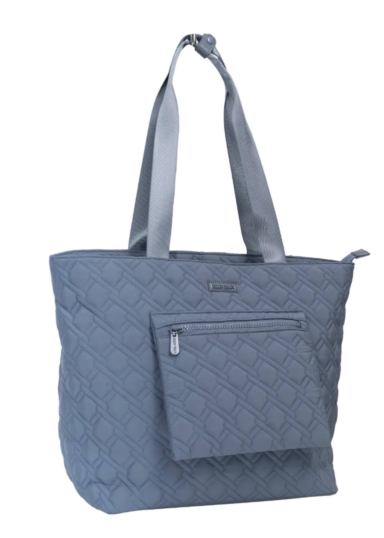 Ellen Tracy 20 Inch Basket Weave Quilted Nylon Large Travel Workbook Tote Bag