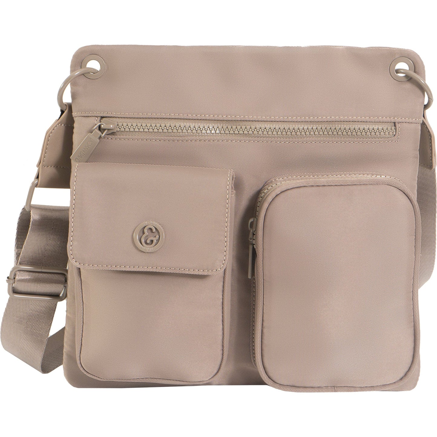 Joan & David The Kara 11 In. Twill Nylon Passport Crossbody Bag