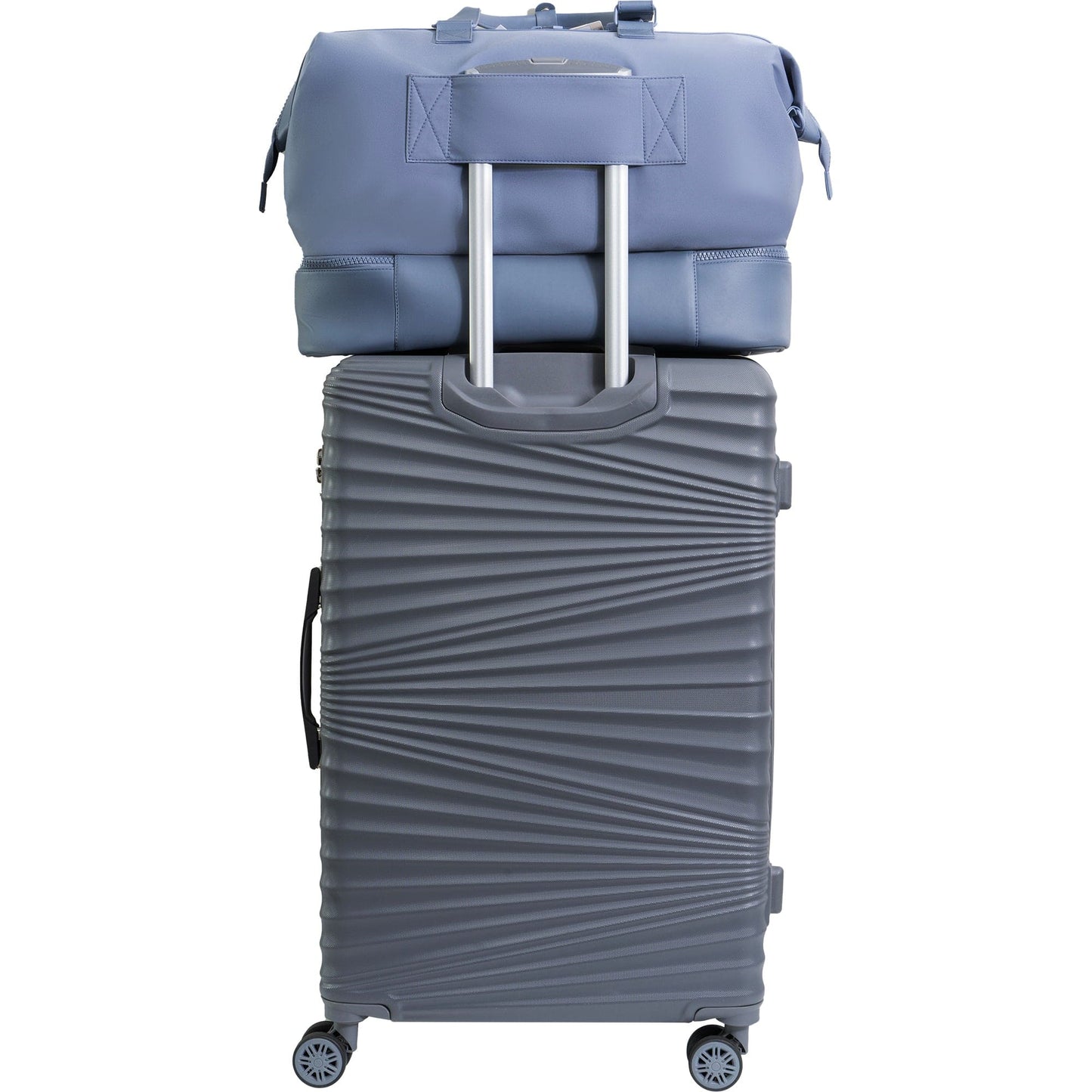 Max Studio Sport Nylon & Faux Leather Drop Bottom Duffel Bag