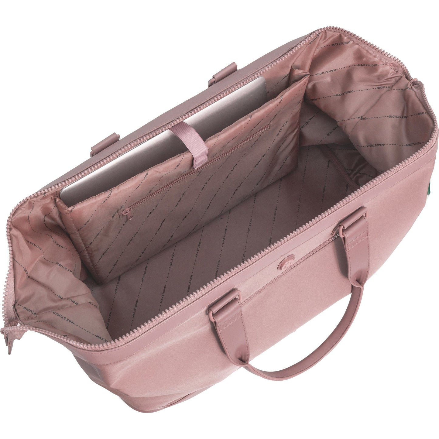 Max Studio Sport Nylon & Faux Leather Drop Bottom Duffel Bag