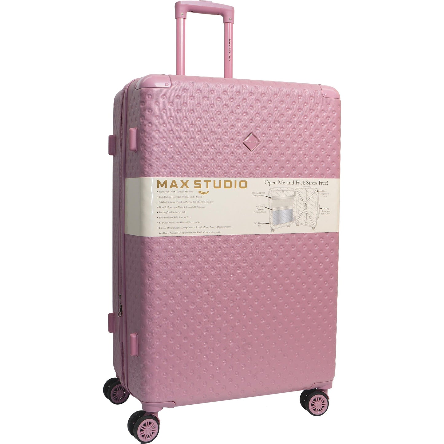 Max Studio Tonal Tufted ABS 2-Piece Hard-Sided Luggage Set