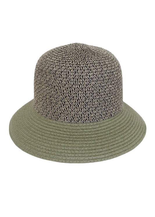 Magid Straw Two Tone Color Block Bucket Sun Hat