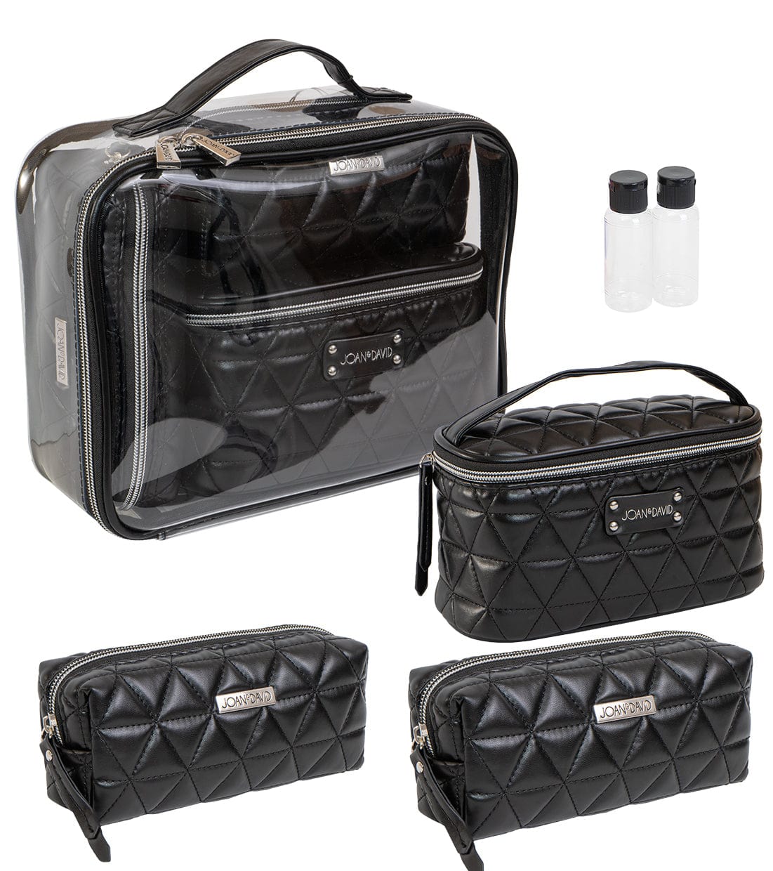 Joan & David The Triangle Quilted 4 Piece Cosmetic Bag Set